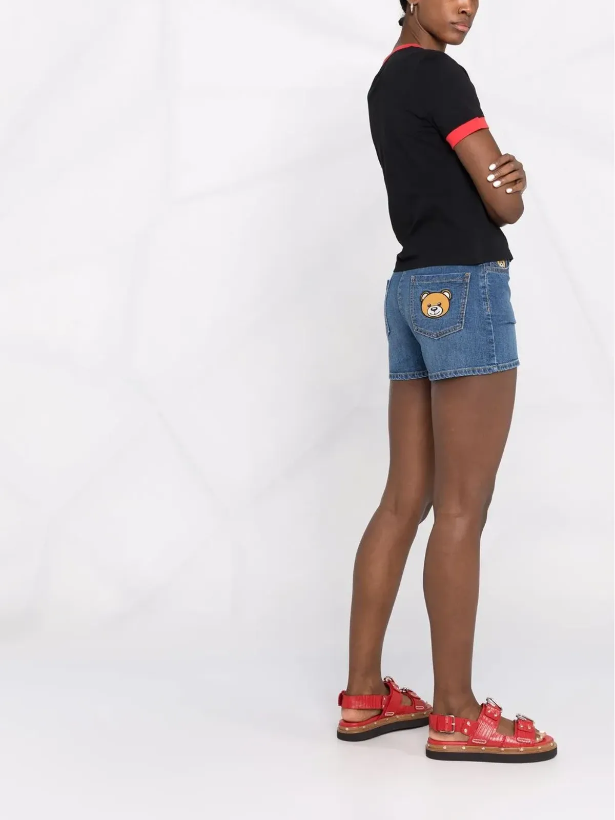 Moschino テディベアパッチ デニムショーツ - 画像4
