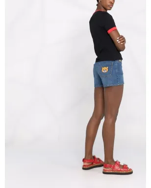 Moschino テディベアパッチ デニムショーツ - サムネイル4
