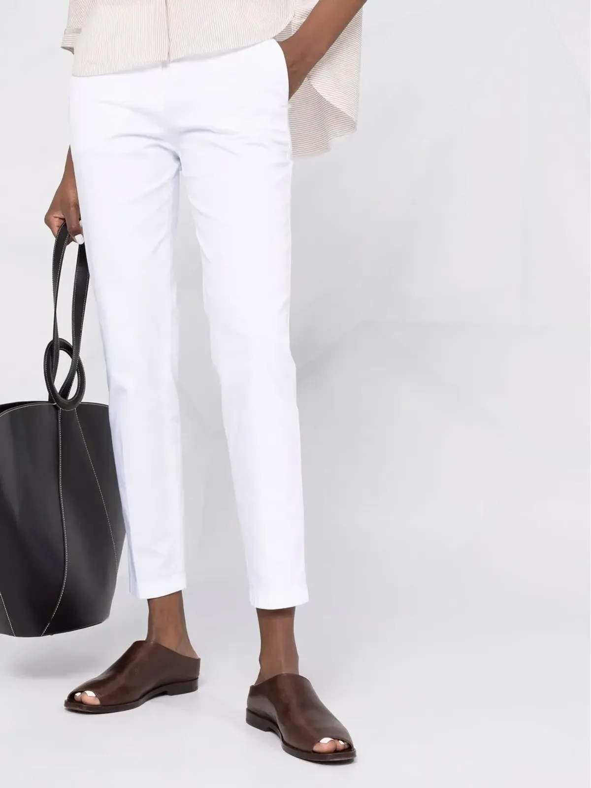 Fabiana Filippi ミッドライズ クロップドパンツ - White - 画像5