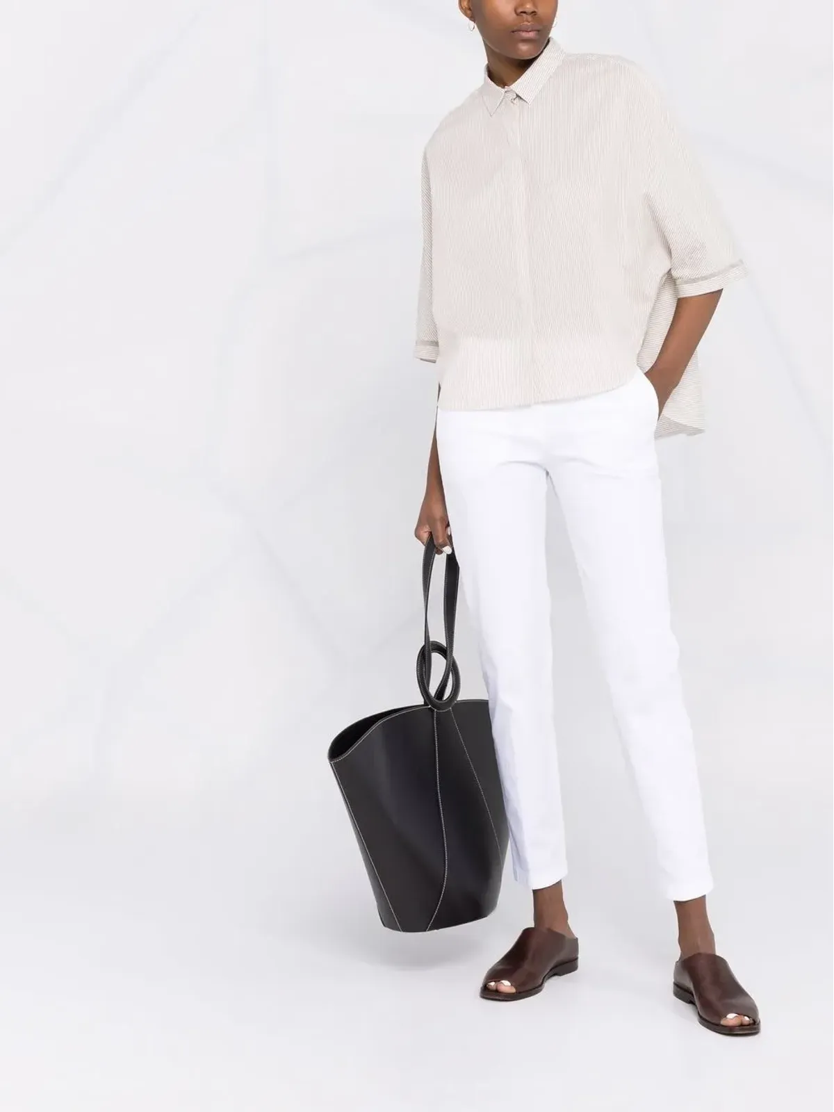 Fabiana Filippi ミッドライズ クロップドパンツ - White - 画像2