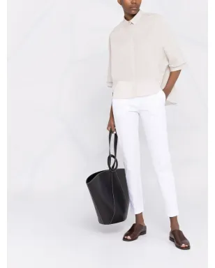 Fabiana Filippi ミッドライズ クロップドパンツ - White - サムネイル2