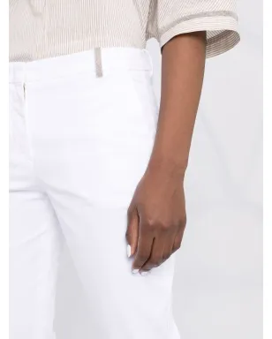 Fabiana Filippi ミッドライズ クロップドパンツ - White - サムネイル3