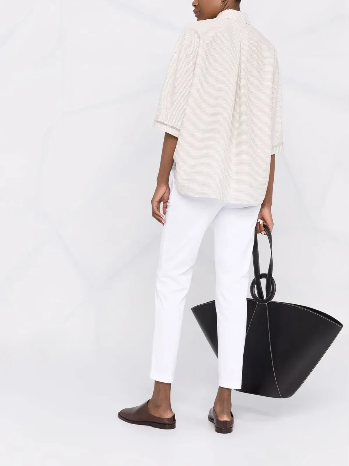 Fabiana Filippi ミッドライズ クロップドパンツ - White - 画像4