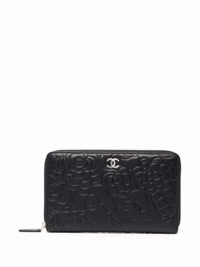 CHANEL Pre-Owned CHANEL Pre-Owned 2011 CC カメリア ジップアラウンド ウォレット - ブラックの商品画像