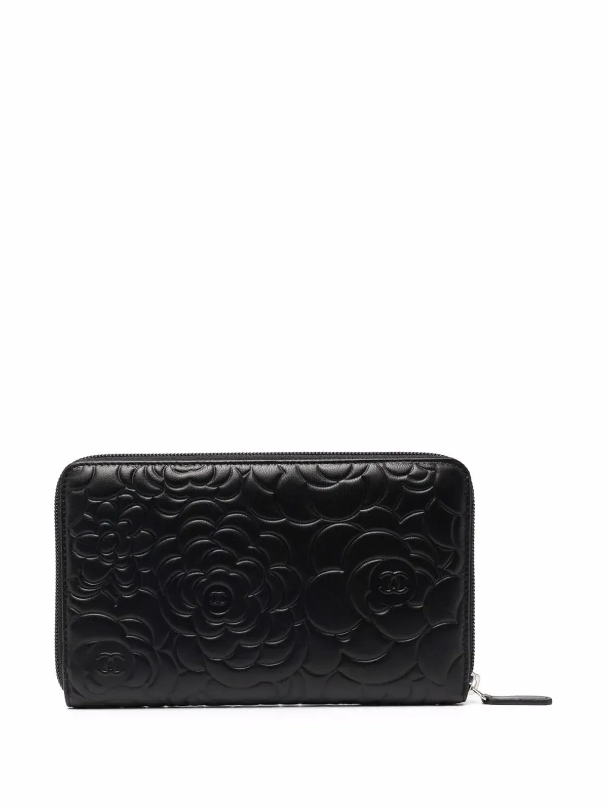 CHANEL Pre-Owned 2011 CC カメリア ジップアラウンド ウォレット - ブラック - 画像2