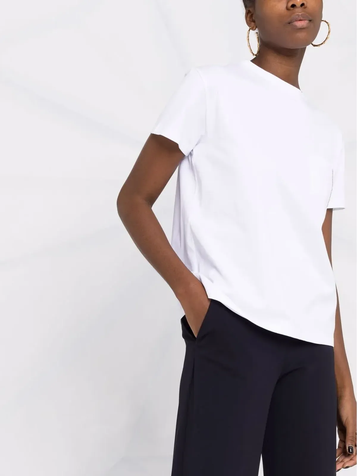 Fabiana Filippi ビーズディテール ポケット Tシャツ - 画像5