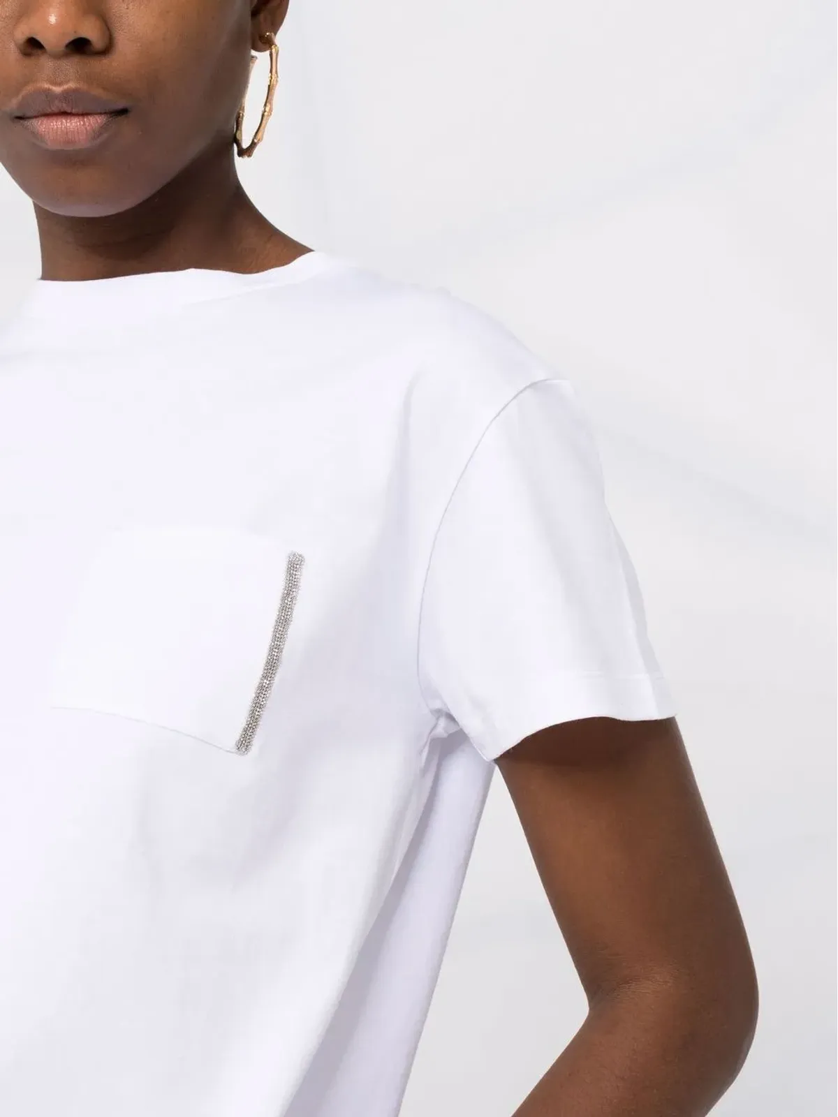 Fabiana Filippi ビーズディテール ポケット Tシャツ - 画像3