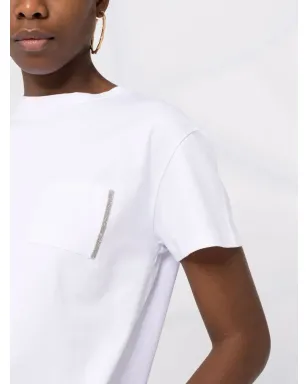 Fabiana Filippi ビーズディテール ポケット Tシャツ - サムネイル3