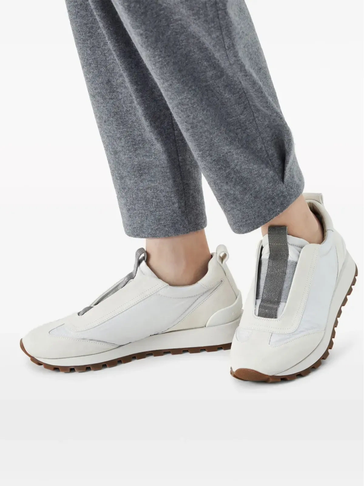 Brunello Cucinelli ビーズ装飾ローカットスニーカー - 画像5