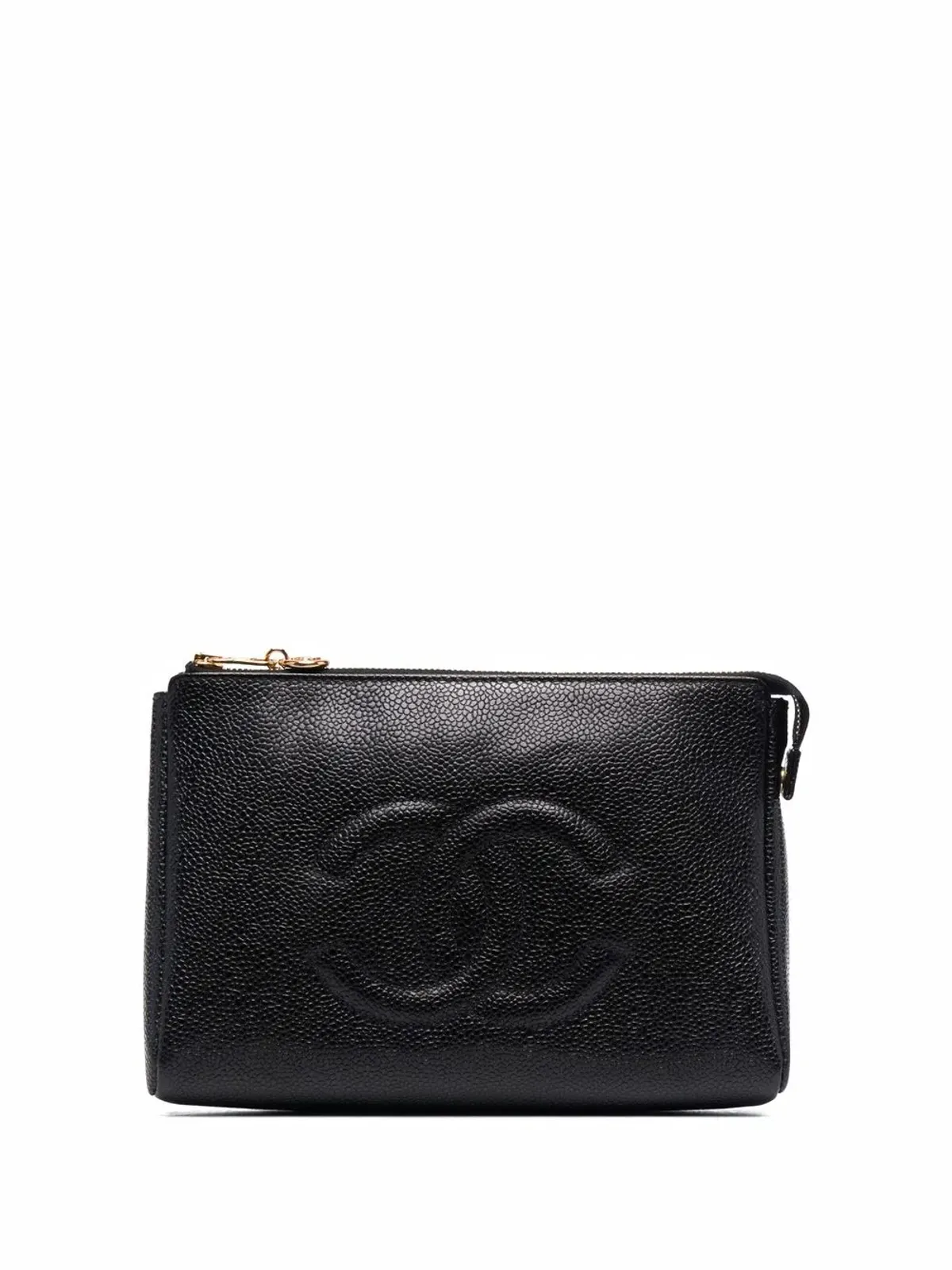 CHANEL Pre-Owned 1996 CCロゴエンボス クラッチバッグ - ブラック - 画像1