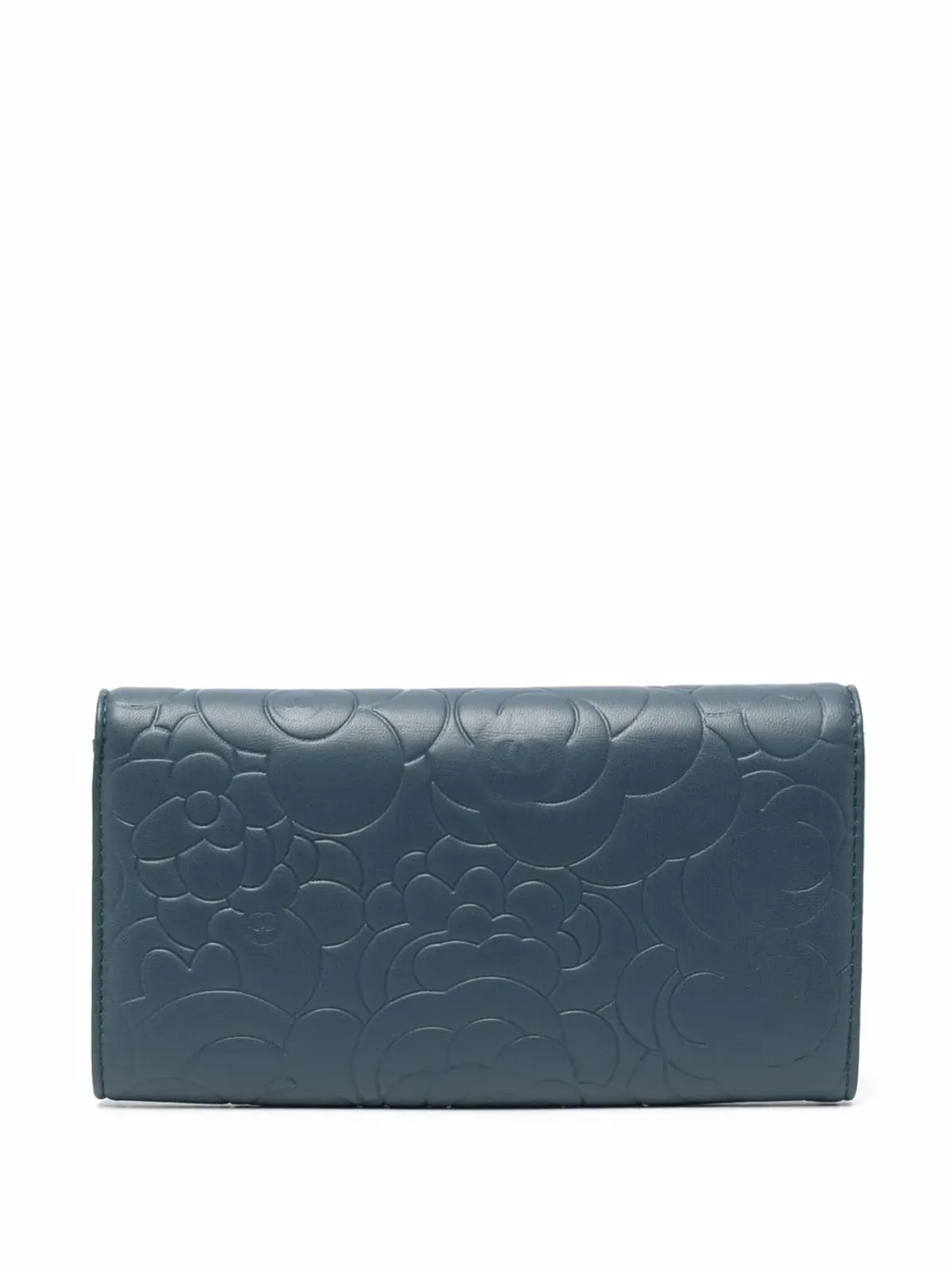 CHANEL Pre-Owned CCカメリア コンチネンタル ウォレット ブルー - 画像2