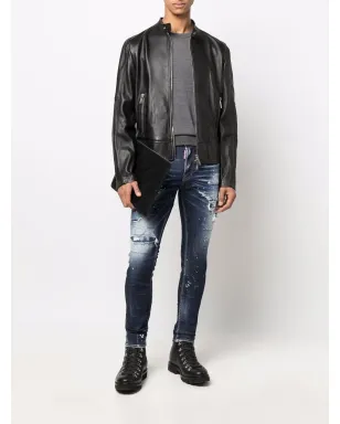DSQUARED2 レザー バイカージャケット - サムネイル2