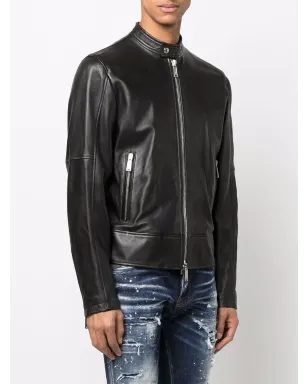 DSQUARED2 レザー バイカージャケット - サムネイル3