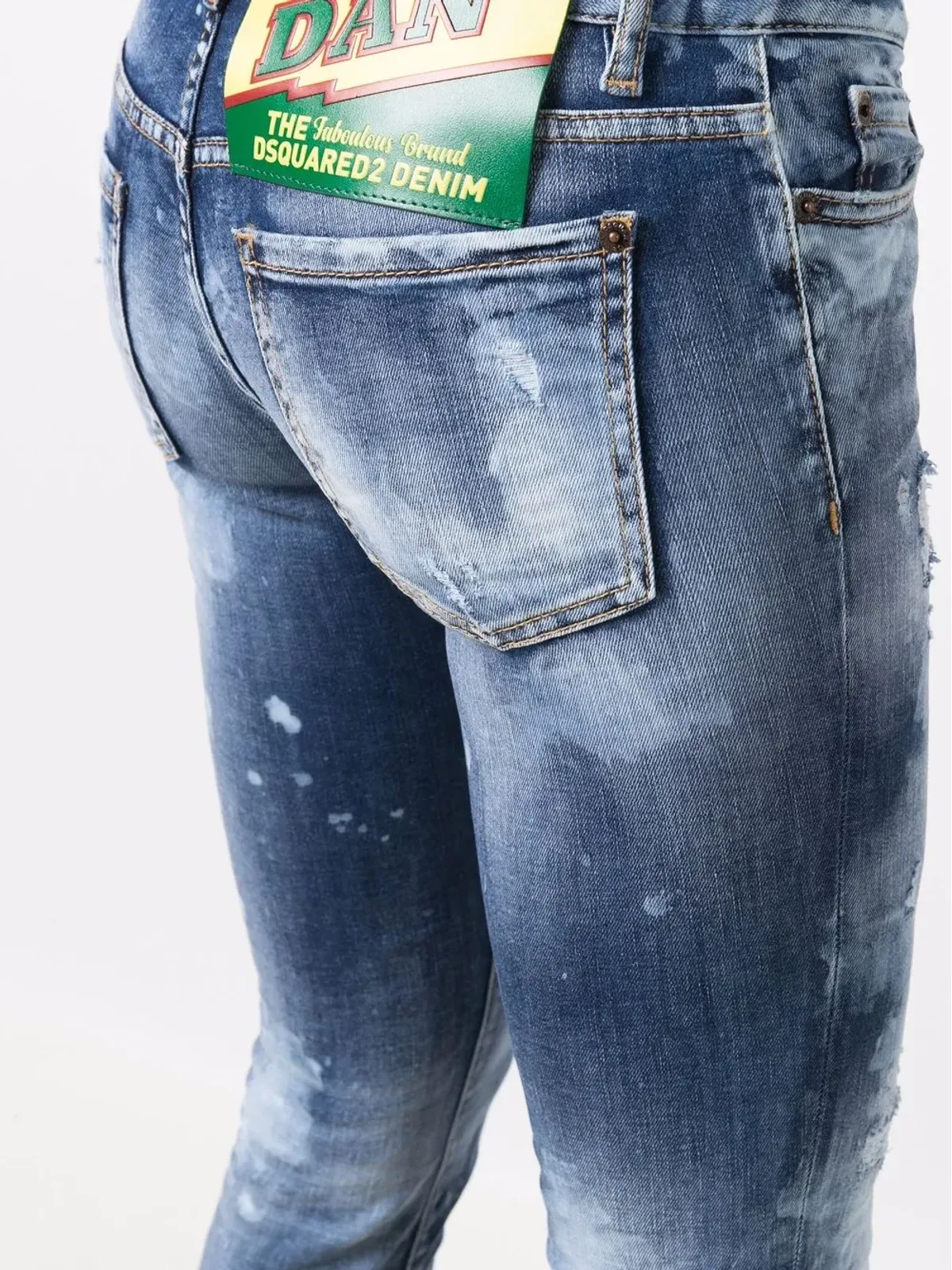 DSQUARED2 ダメージデニム クロップドジーンズ - ブルー - 画像5