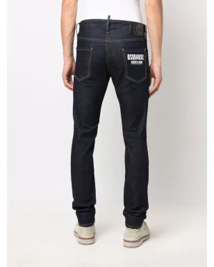DSQUARED2 ロゴプリント スリムフィット ジーンズ - ブルー - サムネイル4