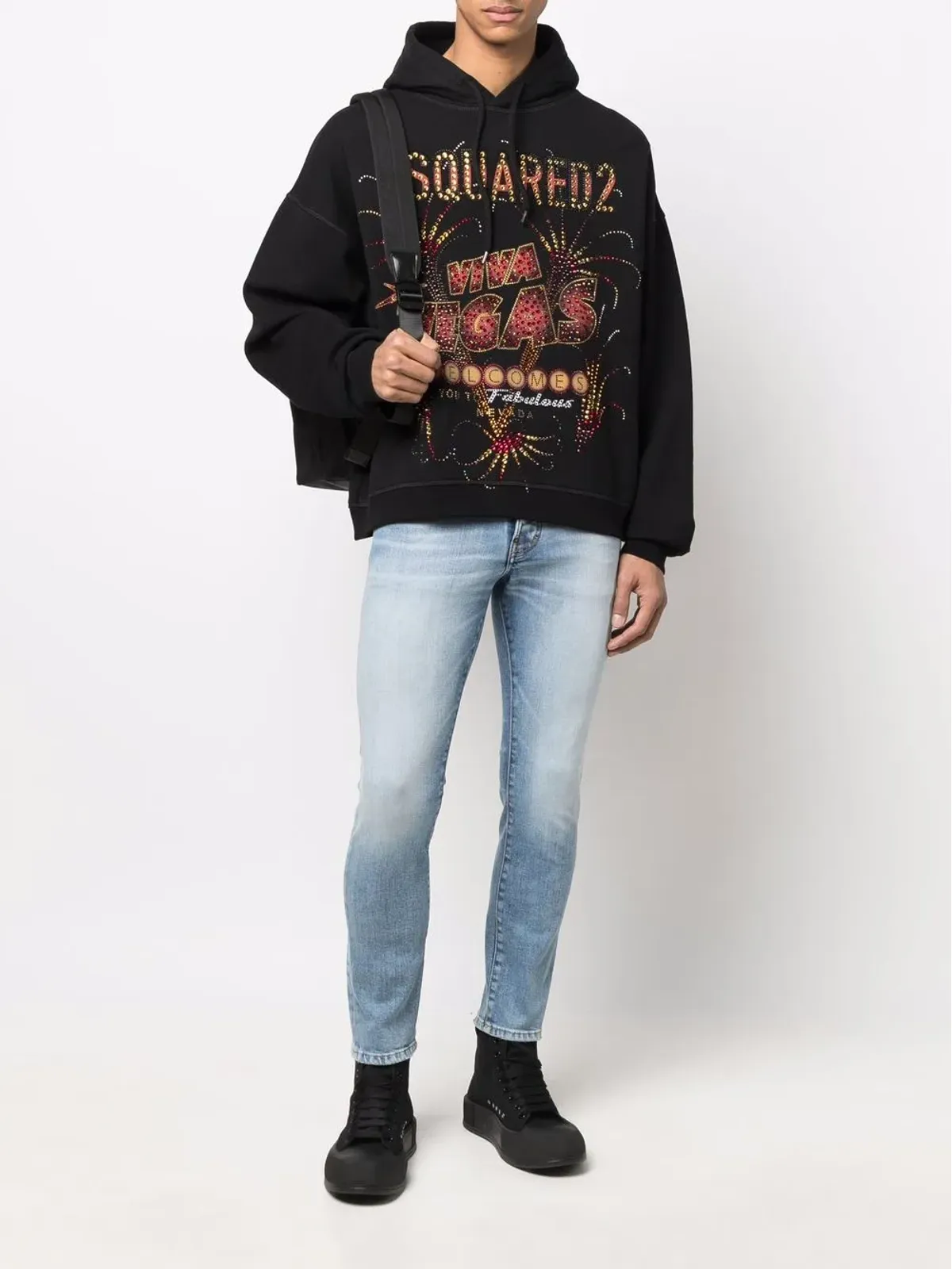 DSQUARED2 ラスベガス プリント コットン パーカー - 画像2