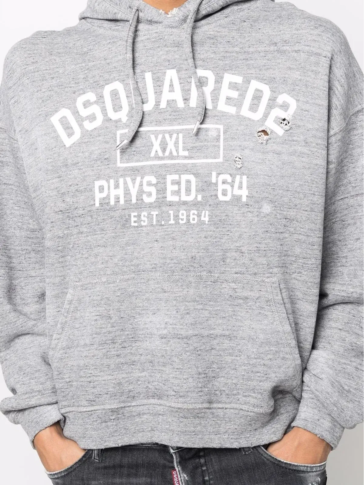 DSQUARED2 distressed logo-print hoodie - Grey - 画像5