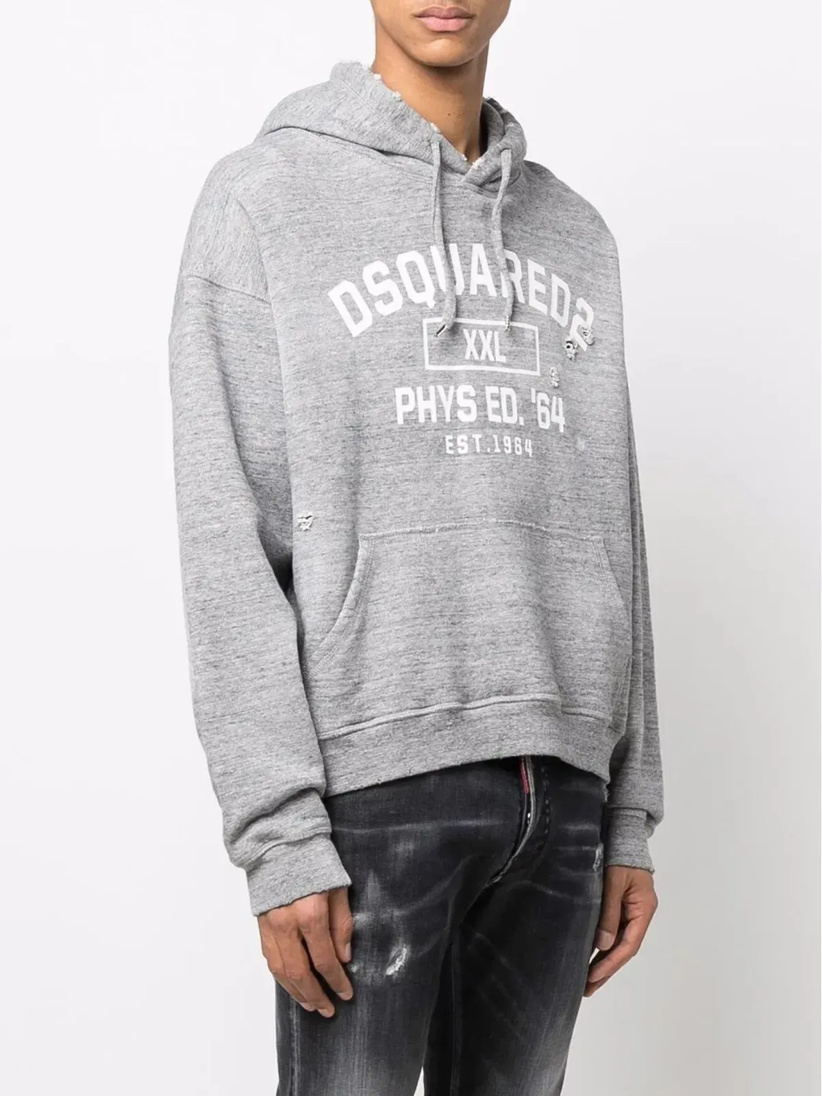 DSQUARED2 distressed logo-print hoodie - Grey - 画像3
