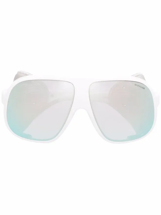 Moncler Eyewear Moncler Eyewear mask-frame sunglasses - Whiteの商品画像