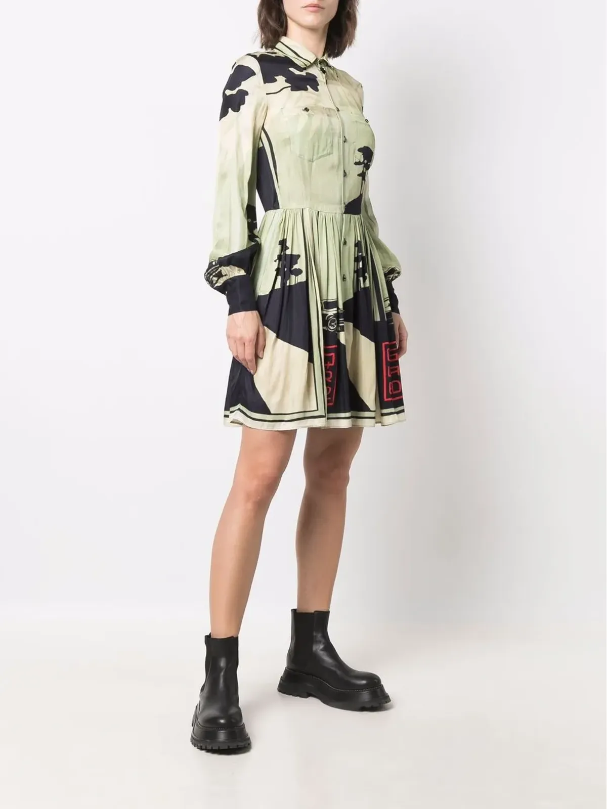 DSQUARED2 グラフィックプリント シャツドレス - 画像3