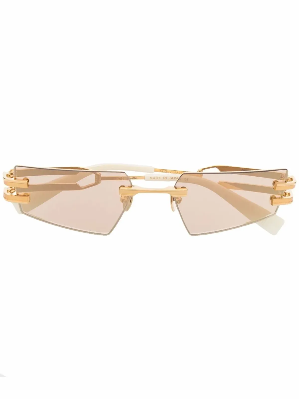 Balmain Eyewear ジオメトリック ダブルアーム サングラス - ゴールド - 画像1