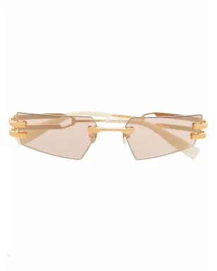 Balmain Eyewear ジオメトリック ダブルアーム サングラス - ゴールド - サムネイル1