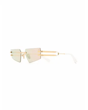 Balmain Eyewear ジオメトリック ダブルアーム サングラス - ゴールド - サムネイル2