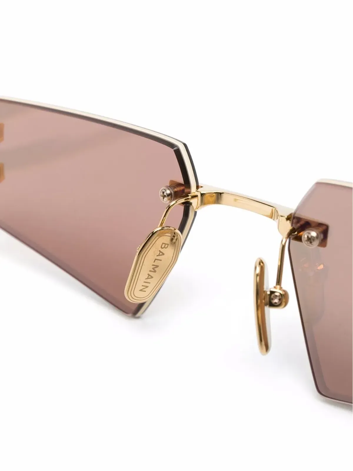 Balmain Eyewear ジオメトリック ダブルアーム サングラス - ゴールド - 画像3