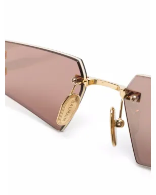 Balmain Eyewear ジオメトリック ダブルアーム サングラス - ゴールド - サムネイル3