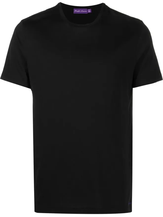 Ralph Lauren Purple Label Ralph Lauren Purple Label スクリプトロゴ刺繍 コットン Tシャツ - ブラックの商品画像