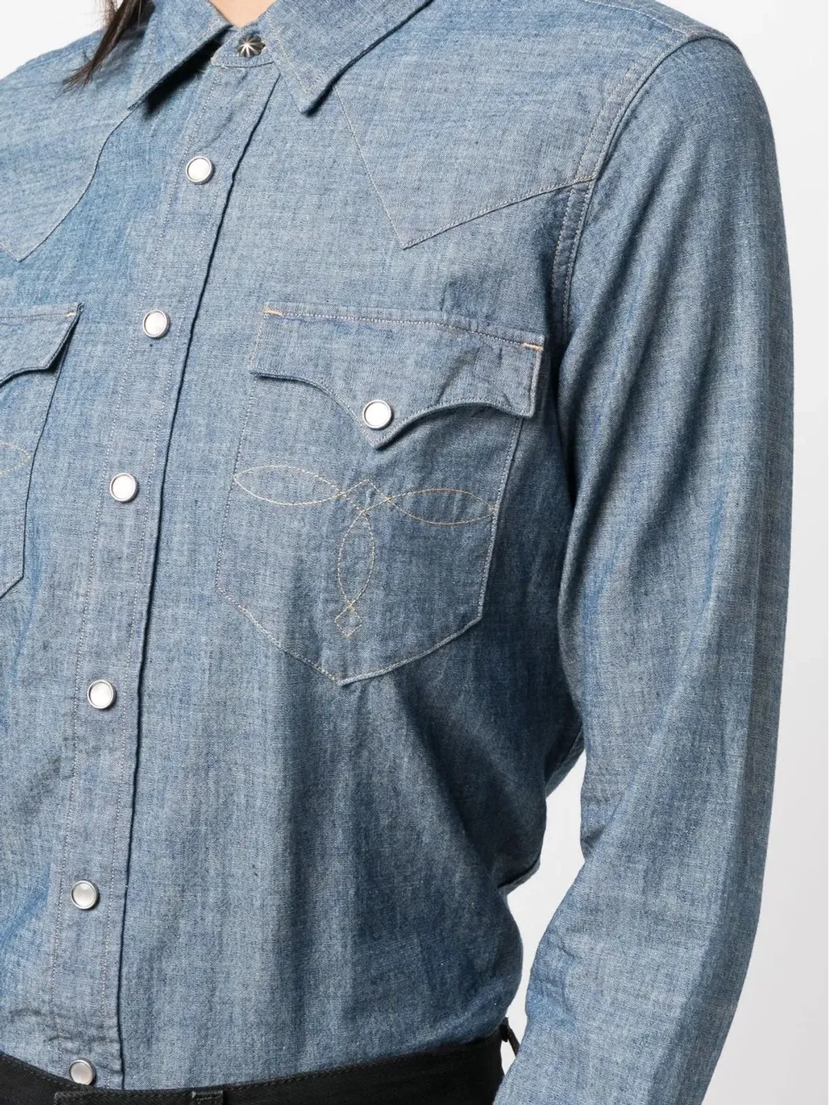 Ralph Lauren RRL バッファロー デニム ウェスタンシャツ - 画像5
