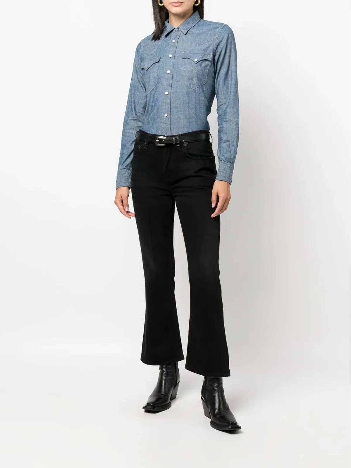 Ralph Lauren RRL バッファロー デニム ウェスタンシャツ - 画像2