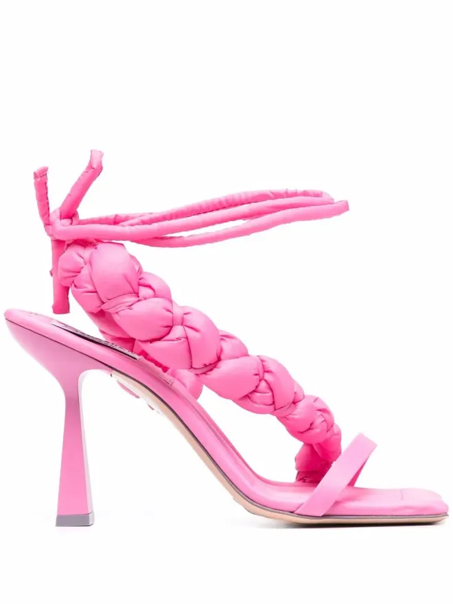 Sebastian Milano Sebastian Milano quilted-detail square-toe sandals - Pinkの商品画像