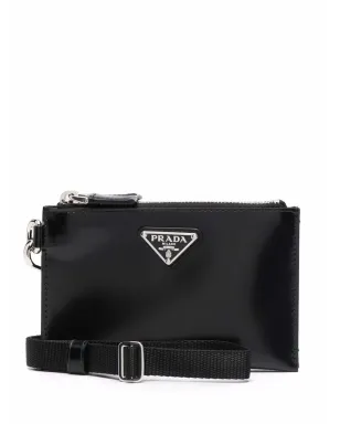 Prada ロゴプレート付きジップアップウォレット - サムネイル1