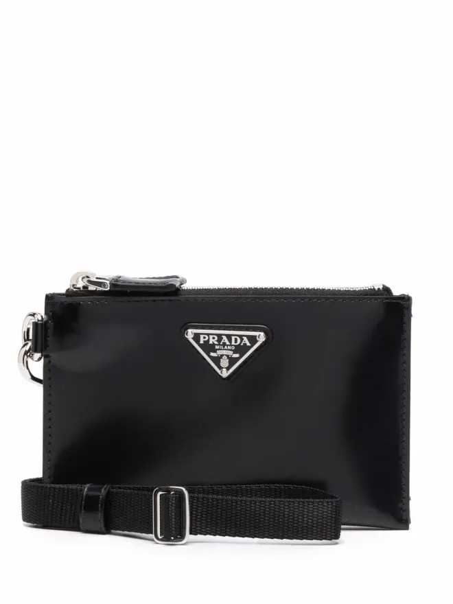 Prada Prada ロゴプレート付きジップアップウォレットの商品画像