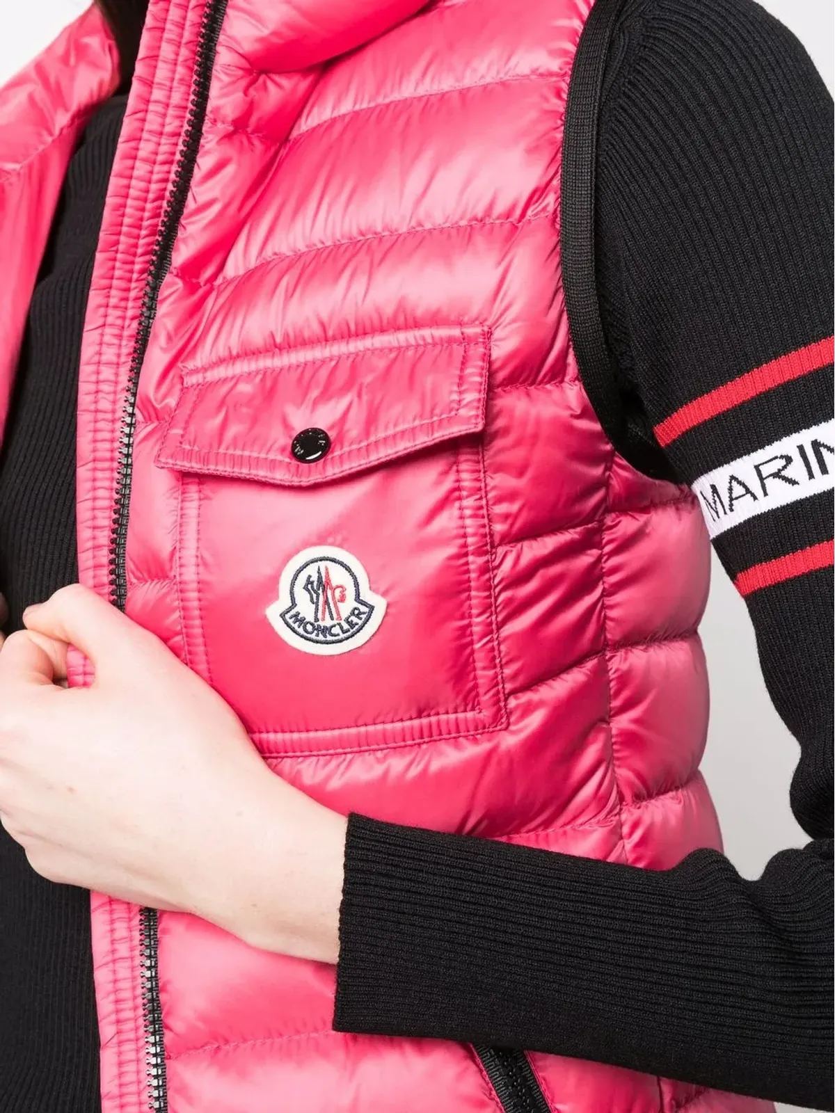 Moncler Glyco パッド入りノースリーブジレ ピンク - 画像5
