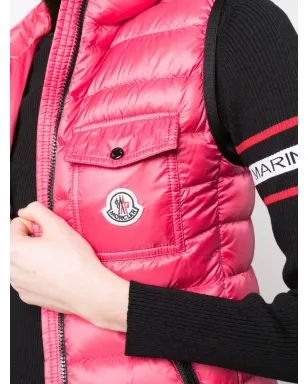 Moncler Glyco パッド入りノースリーブジレ ピンク - サムネイル5