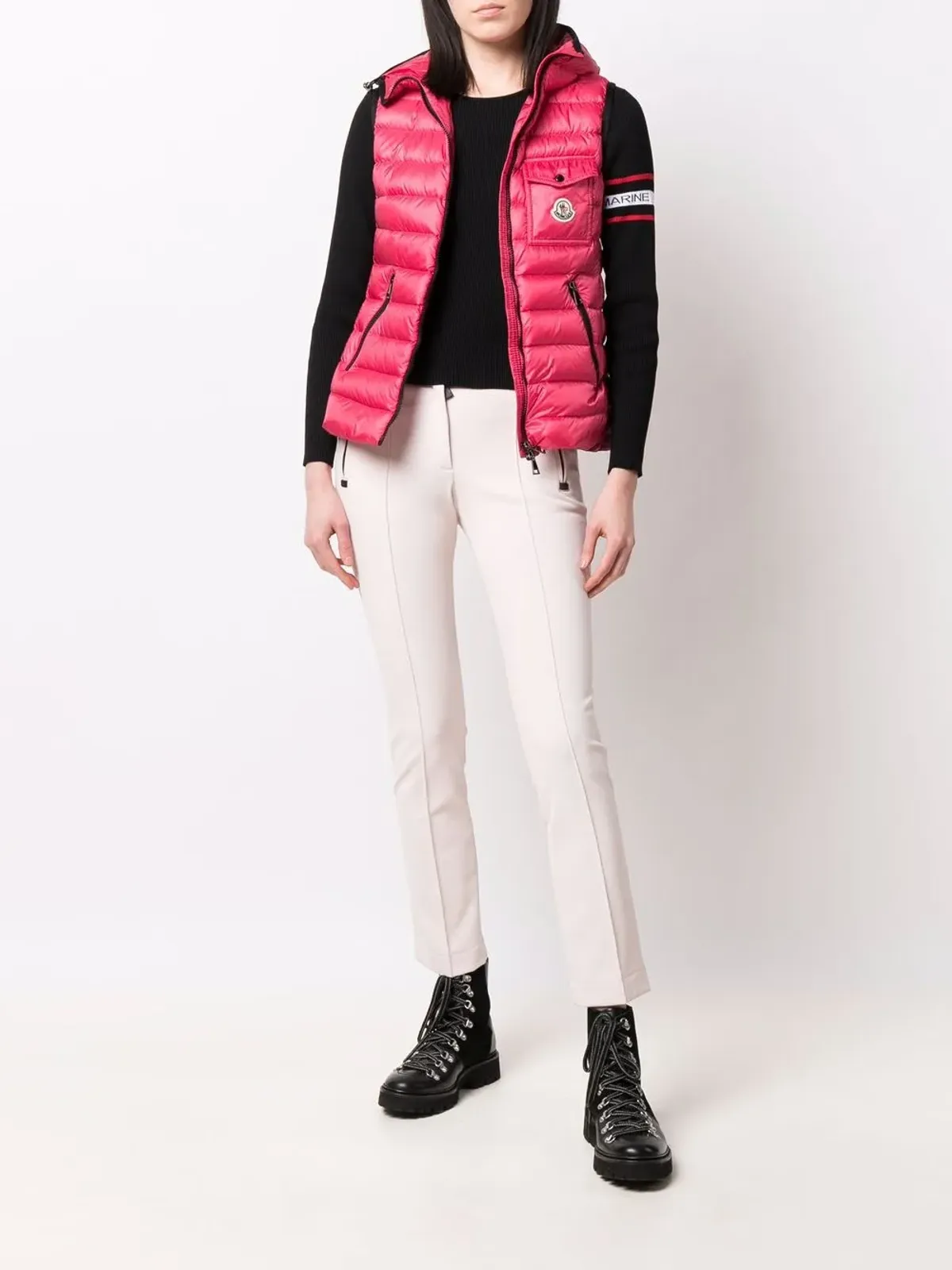 Moncler Glyco パッド入りノースリーブジレ ピンク - 画像2