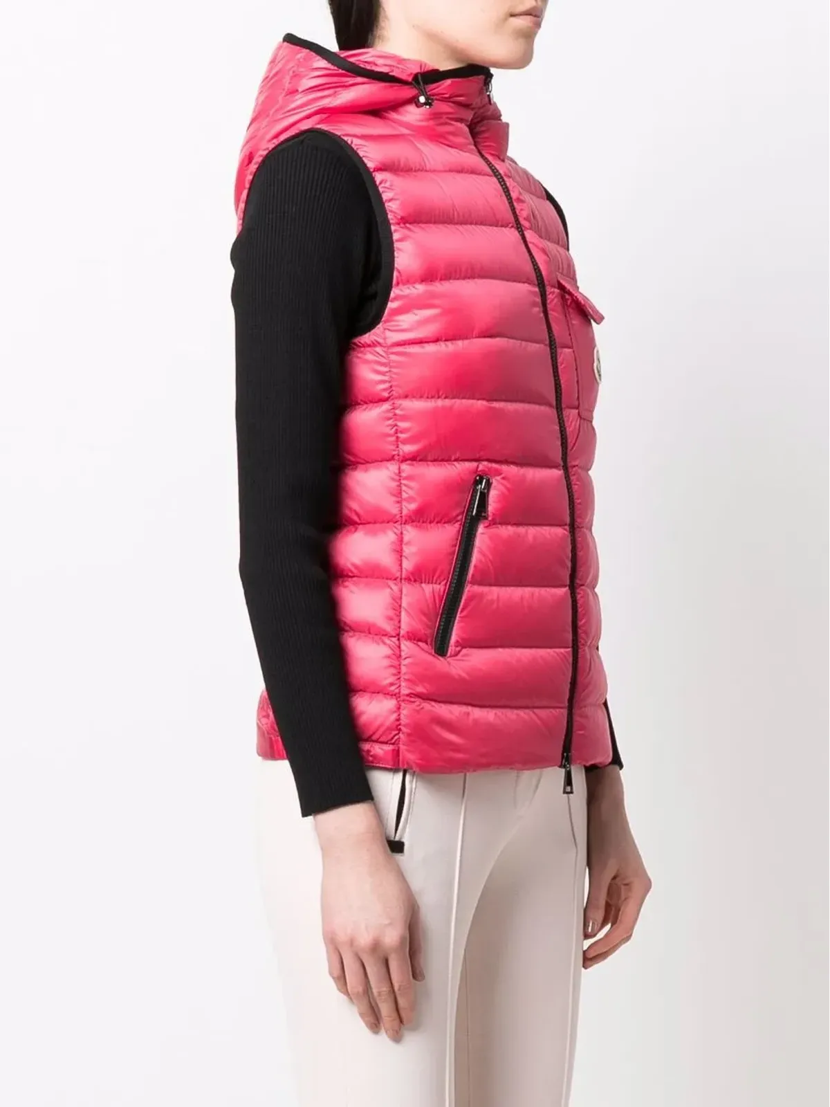 Moncler Glyco パッド入りノースリーブジレ ピンク - 画像3