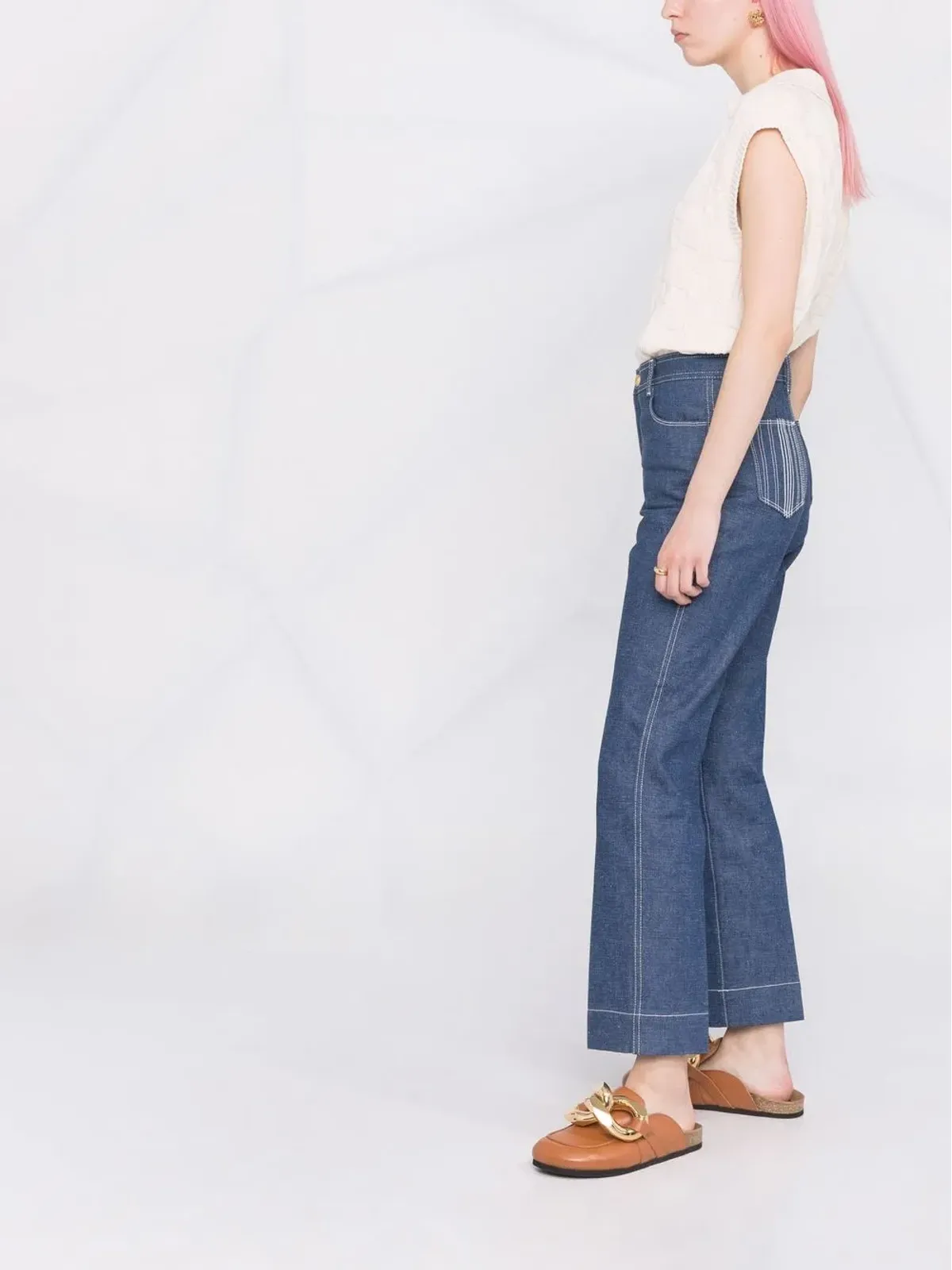 Tory Burch ストレートレッグデニムジーンズ - 画像4