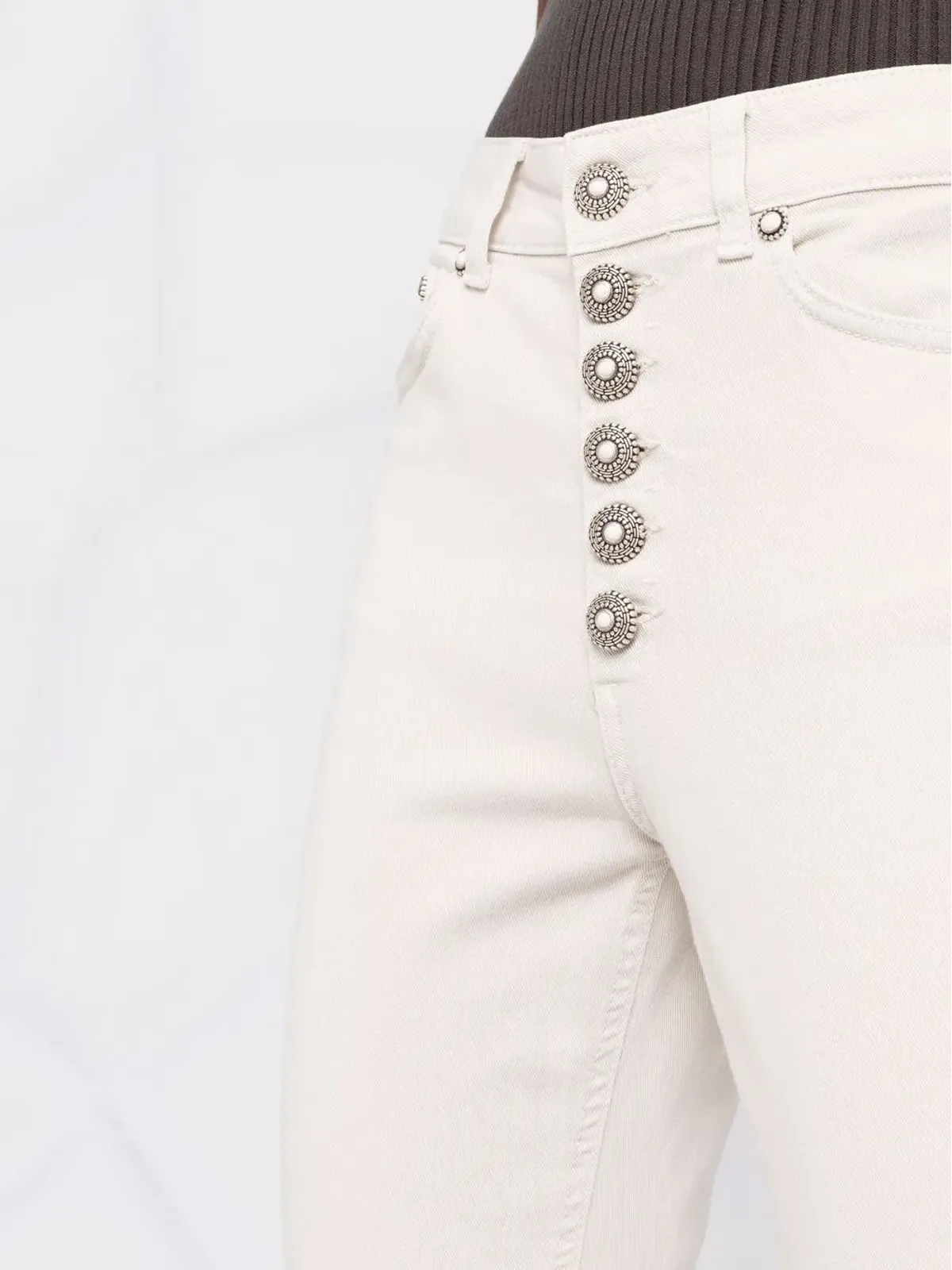 DONDUP コーンズ クロップド ボタンフライパンツ - 画像5
