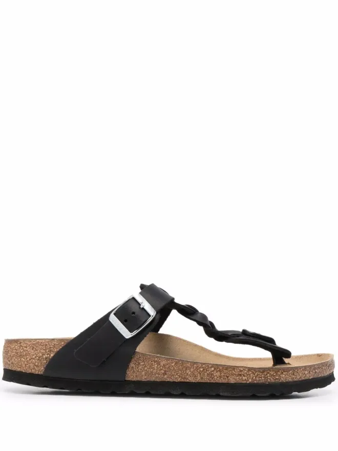Birkenstock Birkenstock ビルケンシュトック Gizeh braided-strap sandals ブラックの商品画像
