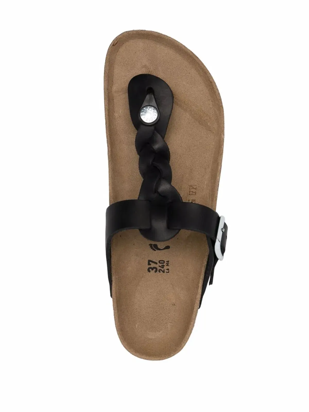 Birkenstock ビルケンシュトック Gizeh braided-strap sandals ブラック - 画像4