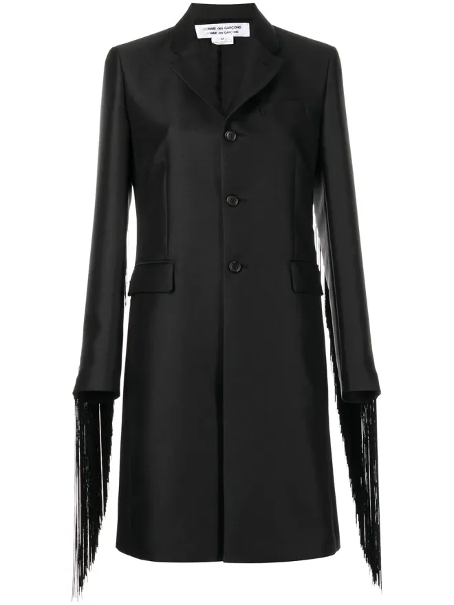 Comme des Garçons Comme des Garçons Comme Des Garçons Comme Des Garçons フリンジスリーブのシングルブレストコートの商品画像