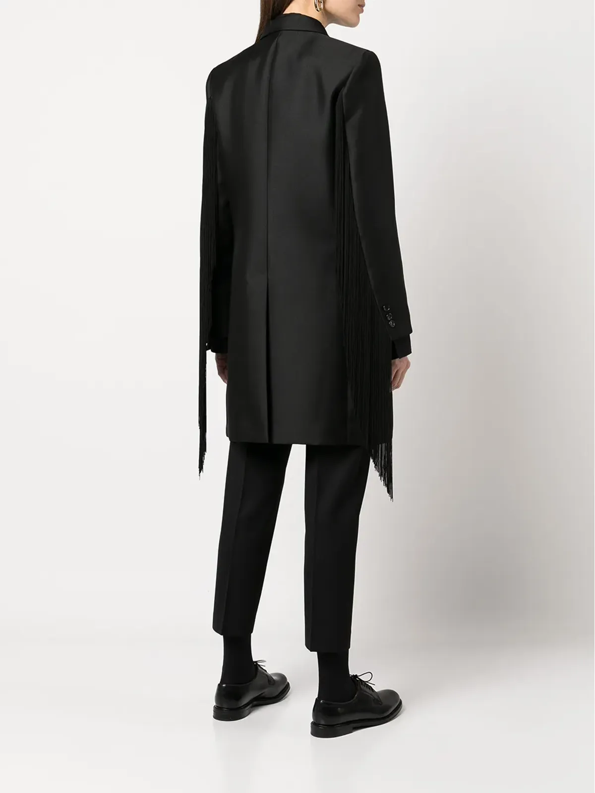 Comme Des Garçons Comme Des Garçons フリンジスリーブのシングルブレストコート - 画像4