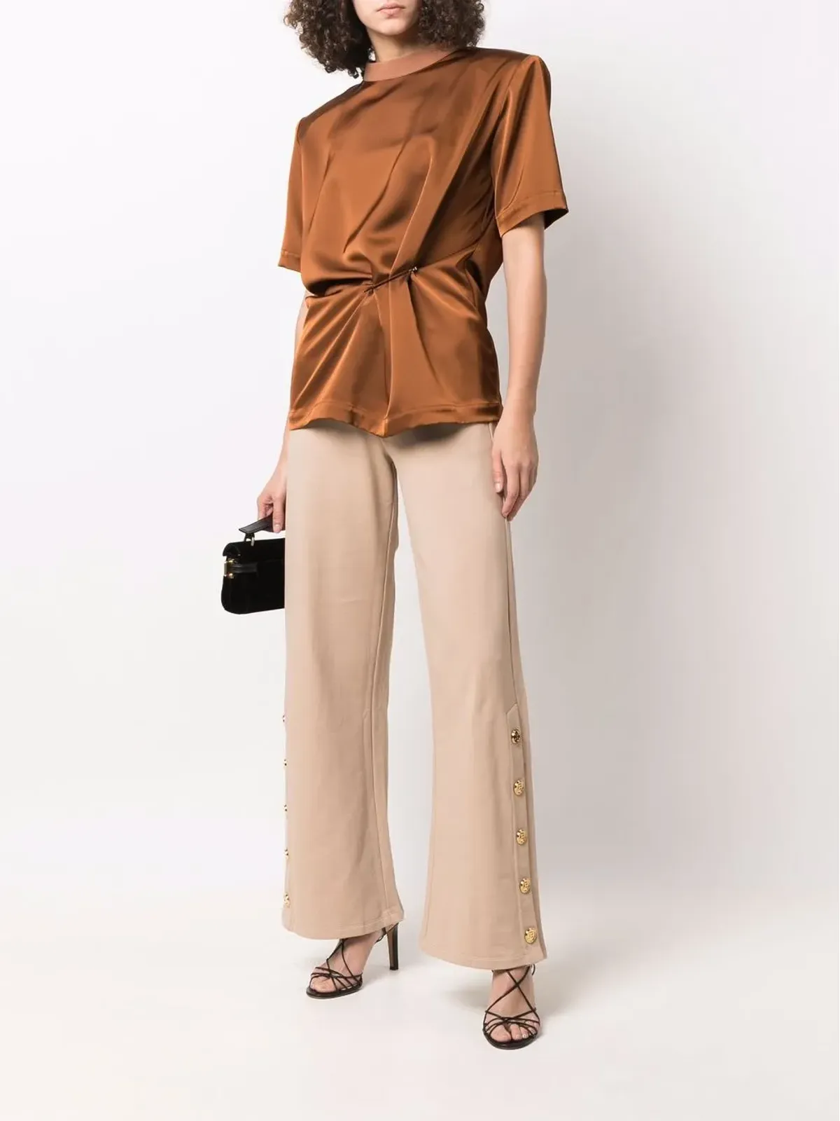 Balmain サイドボタンディテール ハイウエストパンツ - Neutrals - 画像2