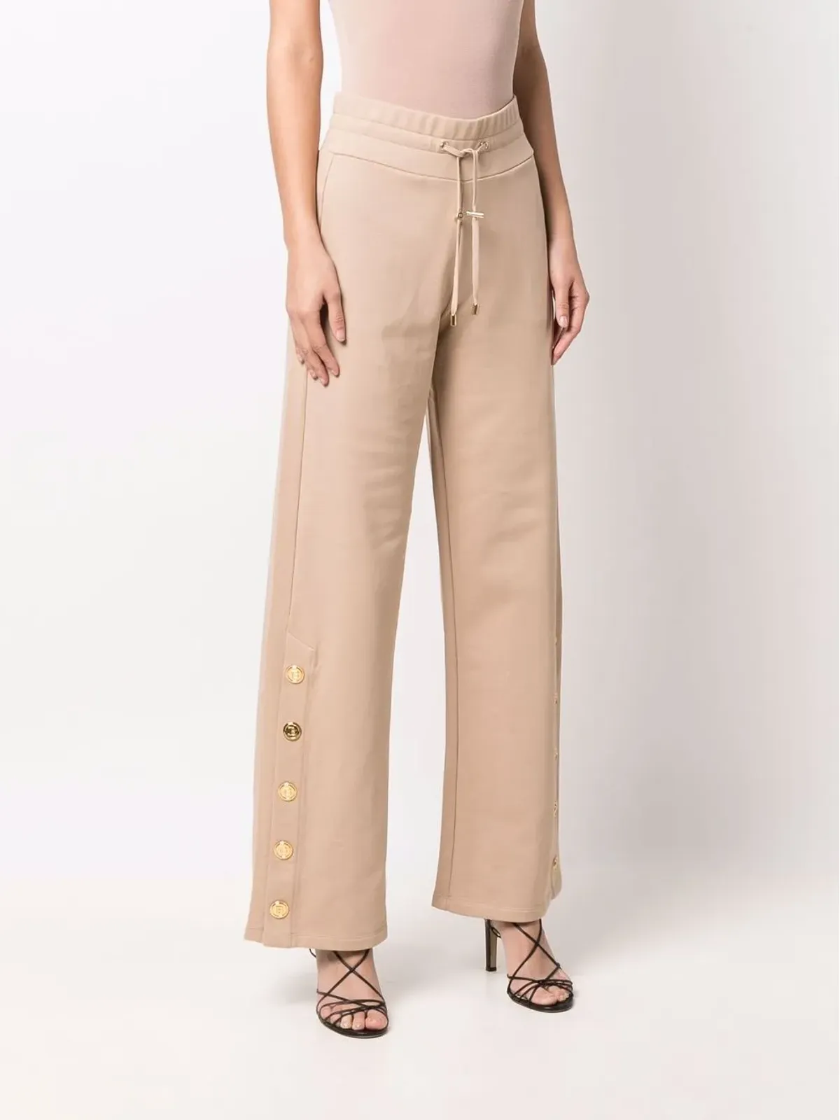 Balmain サイドボタンディテール ハイウエストパンツ - Neutrals - 画像3