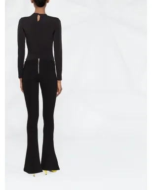 Balmain ブラック ローウエスト フレアパンツ - サムネイル4