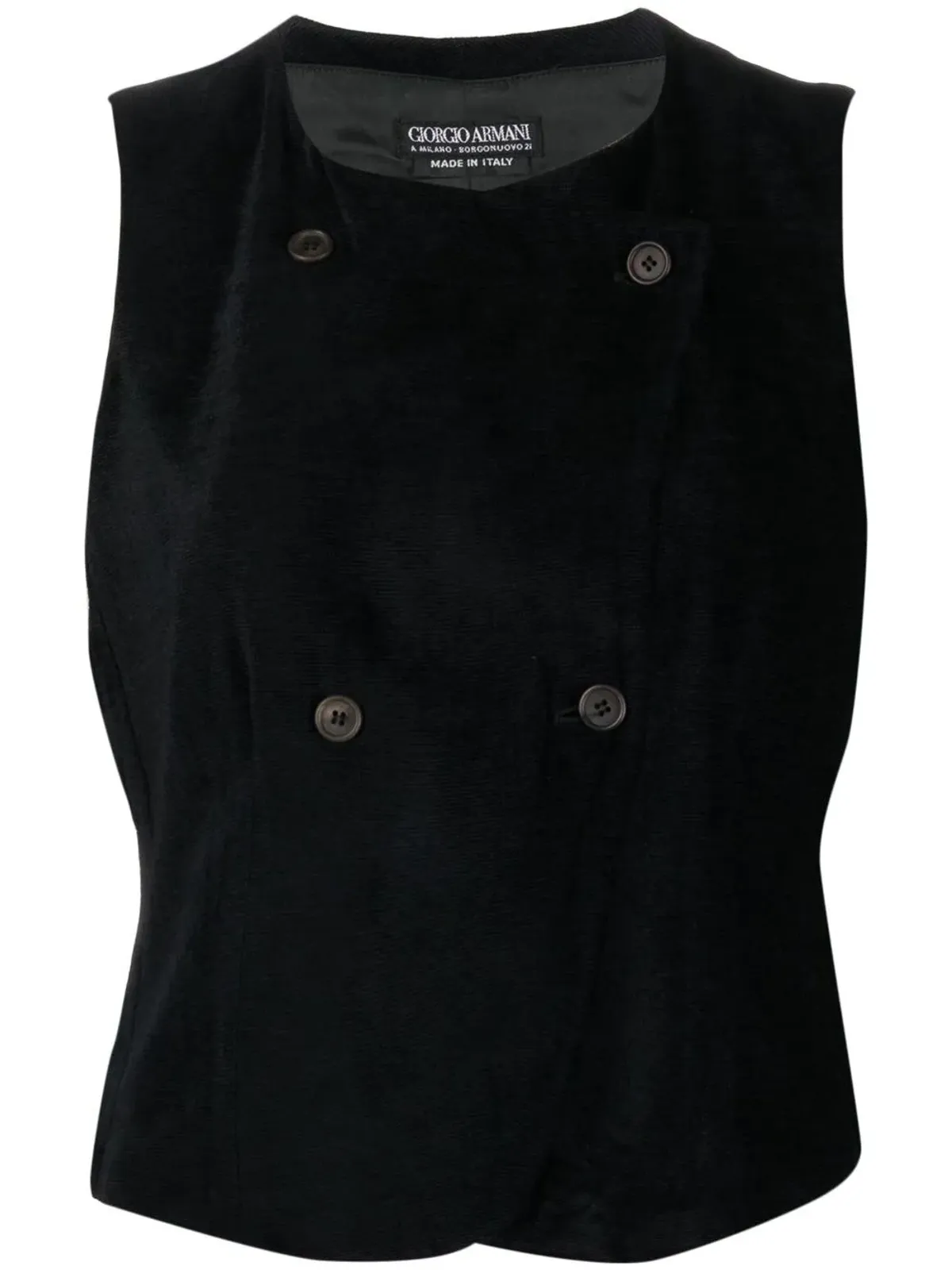 Giorgio Armani Pre-Owned 1990s corduroy double-breasted vest - Black - 画像1