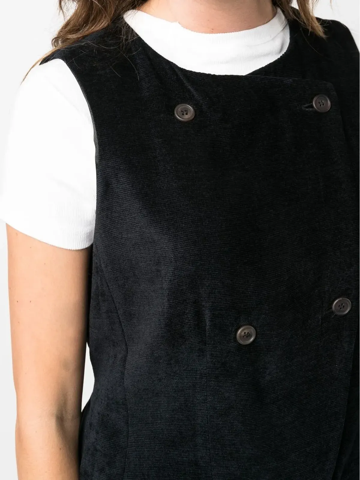 Giorgio Armani Pre-Owned 1990s corduroy double-breasted vest - Black - 画像5
